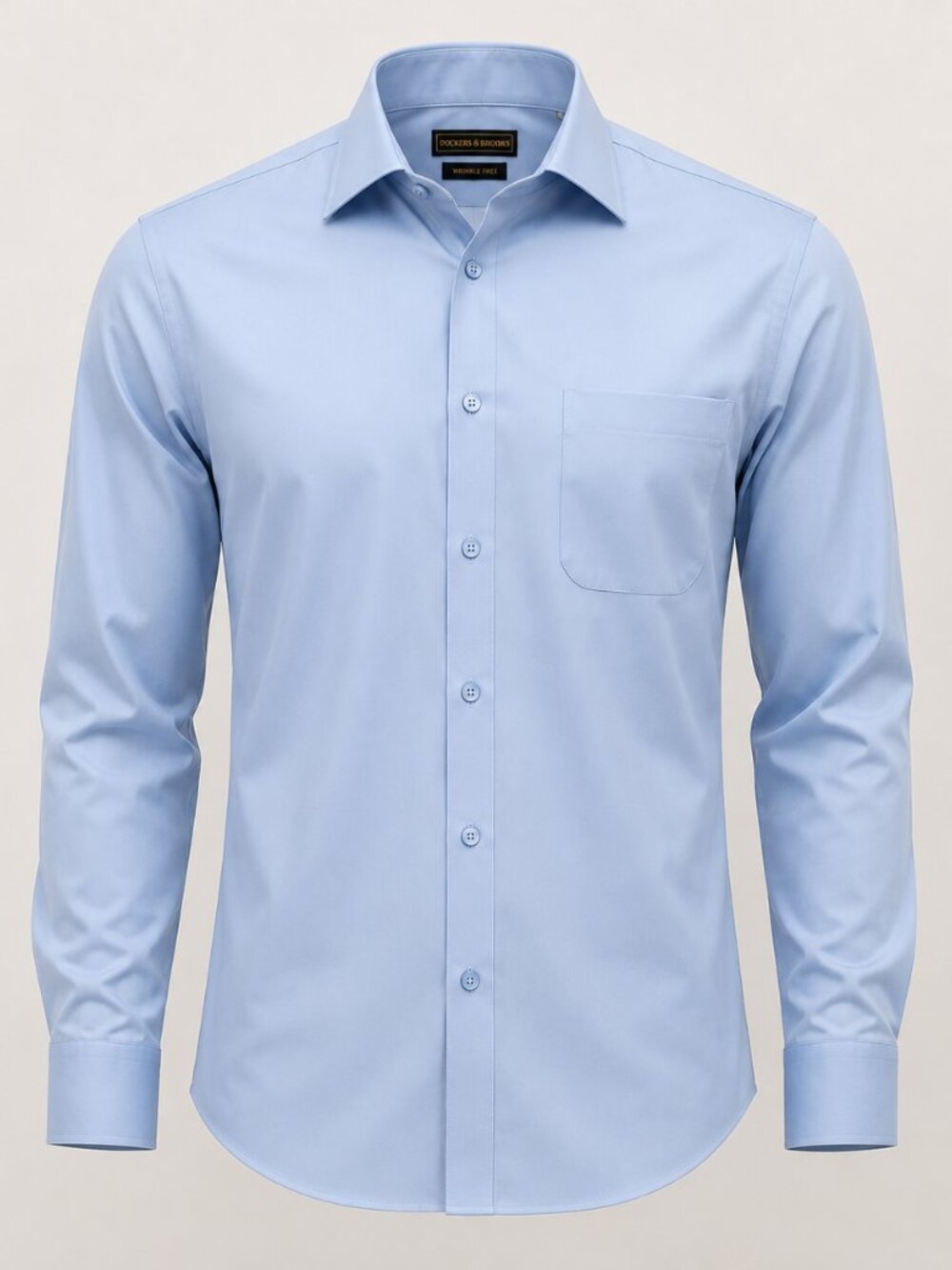 Robbins & Brooks Men’s Light Blue Dress Shirt 16.5 34/35 Slim Fit Non Iron